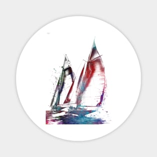 Yacht racing sport art #yachting Magnet